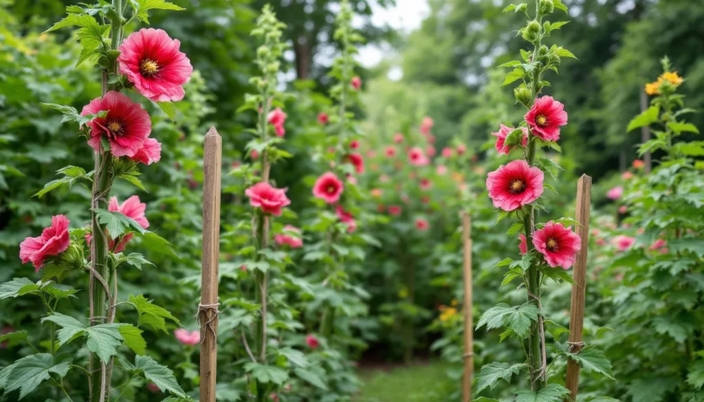 dowiedz się, dlaczego twoje malwy rosną krzywo i poznaj skuteczne sposoby ich podparcia, aby kwitły prosto i zdrowo.