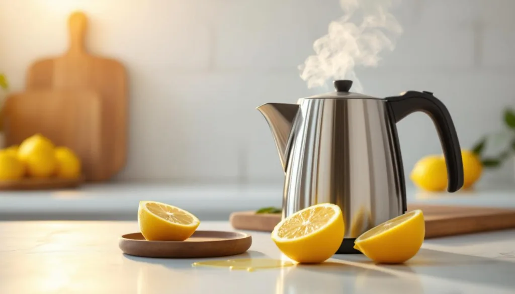 dowiedz się, jak prosty trik z użyciem cytryny skutecznie usuwa kamień z czajnika w zaledwie kilka minut. naturalny i szybki sposób na czysty czajnik!